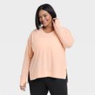 Women's Plus Size Active Long Sleeve Top - All In Motion Peach Orange