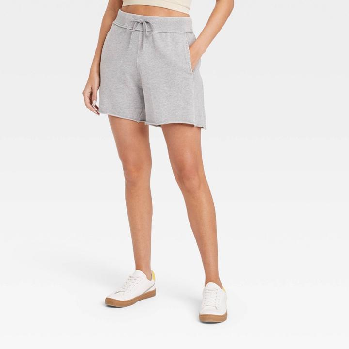 Women's Mid-rise French Terry Shorts 5 - Joylab Gray