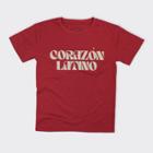 Jzd Pluslatino Heritage Month Kids' Gender Inclusive Corazon Latino Short Sleeve T-shirt - Heather Red