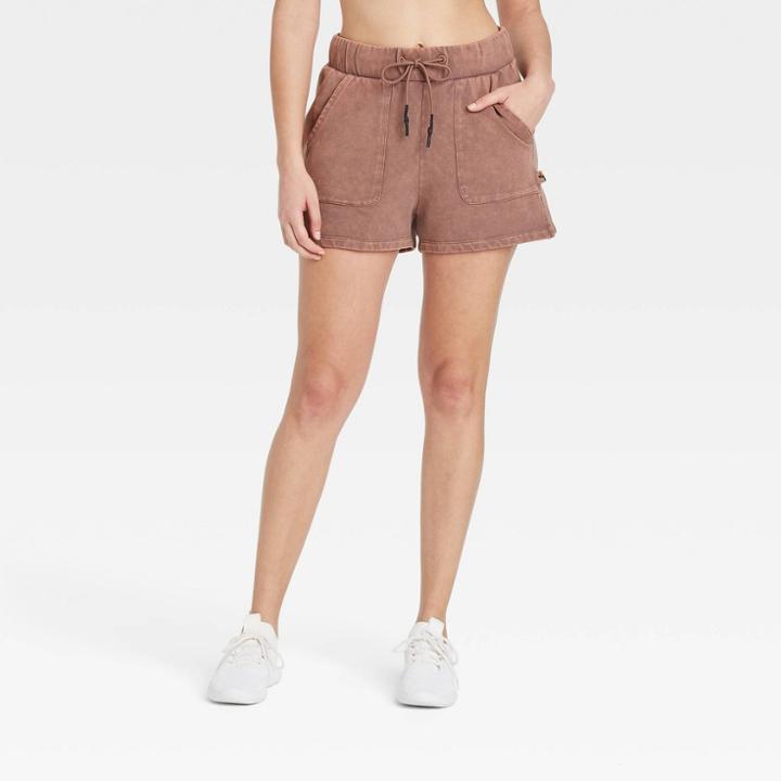 Women's French Terry Mid-rise Shorts - Joylab Mocha