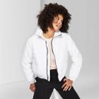 Women's Long Sleeve Zip-up Puffer Jacket - Wild Fable White