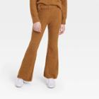 Girls' Cozy Mid-rise Flare Pants - Art Class Brown