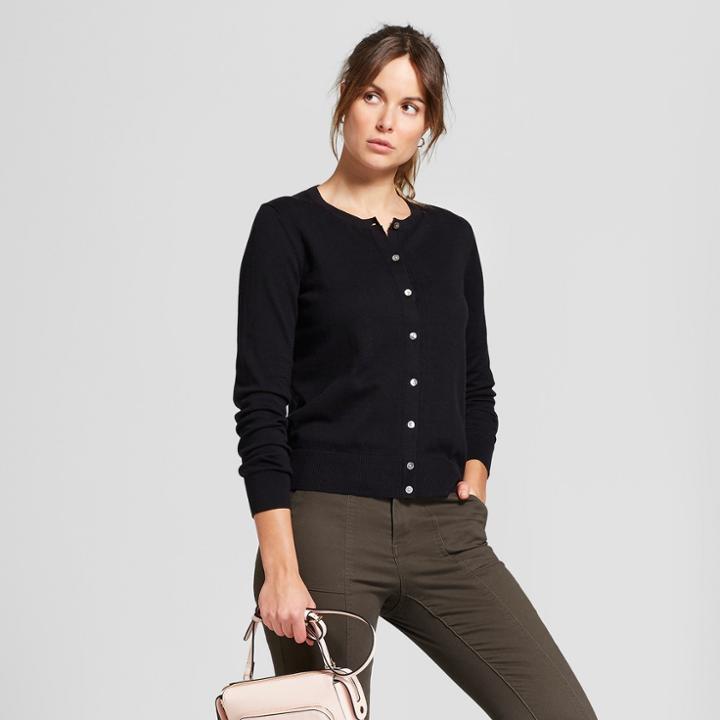 Target Women's Long Sleeve Any Day Cardigan - A New Day Black