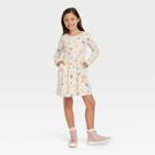 Girls' Printed Long Sleeve Dress - Cat & Jack Cream