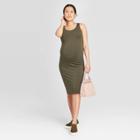 Maternity Sleeveless Midi T-shirt Dress - Isabel Maternity By Ingrid & Isabel Olive Xs, Women's, Green