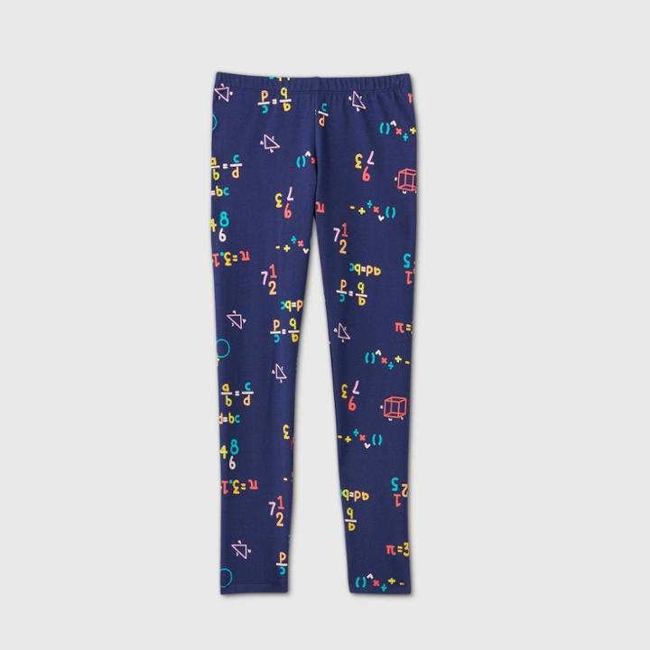 Girls' Math Leggings - Cat & Jack Navy