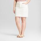 Women's Plus Size Denim Skirt - Universal Thread White