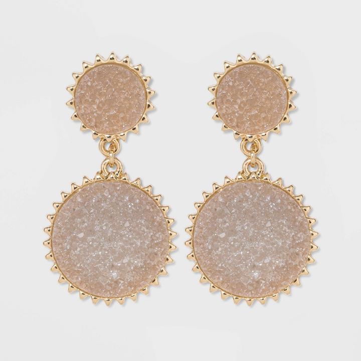 Sugarfix By Baublebar Galactic Druzy Drop Earrings - Gray, Women's