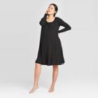 Long Sleeve Nursing Henley Maternity Dress - Isabel Maternity By Ingrid & Isabel Black