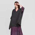 Women's Turtleneck Pullover Poncho Wrap Jacket - A New Day Green