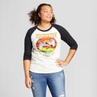 Women's Plus Size Led Zeppelin 3/4 Sleeve Rock Raglan Graphic T-shirt - White/black