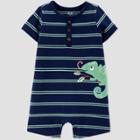 Baby Boys' Chameleon Embroided Stripe One Piece Romper - Just One You Made By Carter's Blue/green Newborn, Boy's