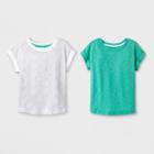 Toddler Girls' 2pk T-shirt Set - Cat & Jack White & Green 18m, Girl's, Size: Small, Green/white