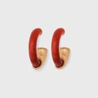 Tubular Inset Hoop Earrings - Universal Thread Rust, Red
