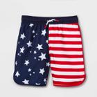 Boys' Americana Flag Print Swim Trunks - Cat & Jack Navy Blue
