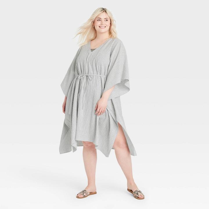Women's Plus Size Stripe Tunic - Universal Thread Blue