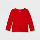 Toddler Girls' Long Sleeve T-shirt - Cat & Jack Red