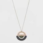Worn Gold And Copper Ox Geometric Enamel Pendant Necklace - Universal Thread Green/gray, Women's
