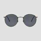 Men's Round Metal Shiny Sunglasses - Goodfellow & Co Gray, Gray/grey