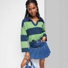 Women's Slouchy Collared Pullover Sweater - Wild Fable Green