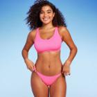 Women's Ribbed Bralette Bikini Top - Wild Fable Pink D/dd Cup