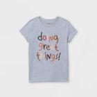 Girls' Doing Great Things Graphic Short Sleeve T-shirt - Cat & Jack Gray