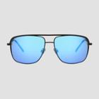 Men's Oversized Square Aviator Sunglasses With Mirrored Lenses - Original Use Blue