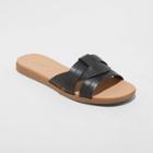 Women's Wide Width Kenzie Slide Sandals - Universal Thread Black