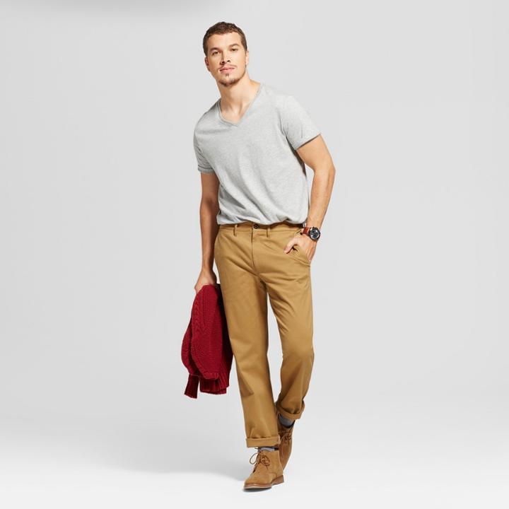 Men's Straight Fit Hennepin Chino Pants - Goodfellow & Co Light Brown