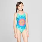 Plus Size Girls' Solar Radiation One Piece Swimsuit - Cat & Jack Aqua