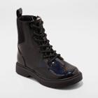 Girls' Nola Zipper Combat Boots - Art Class Black