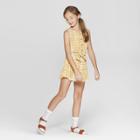 Girls' Button Front Tie Romper - Art Class Yellow