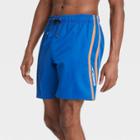 Speedo Men's 8 Striped Diagonal Volley Swim Trunks - Blue