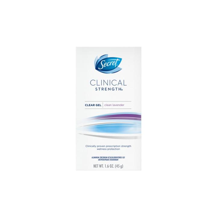 Secret Clinical Strength Clean Lavender Clear Gel Antiperspirant And Deodorant