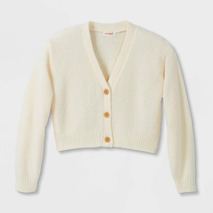 Girls' Lightweight Layering Cardigan Sweater - Cat & Jack White