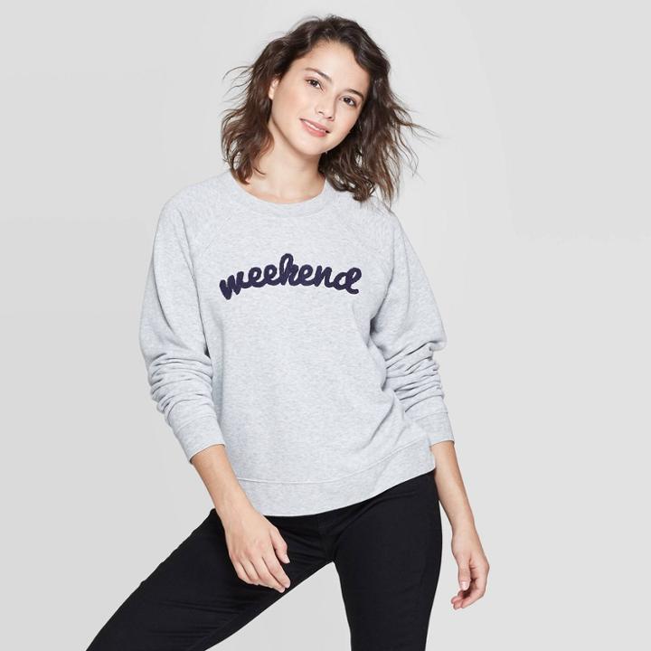 Women's Weekend Long Sleeve Sweatshirt - Grayson Threads (juniors') - Athletic Heather