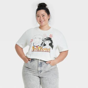 Women's Inuyasha Plus Size Short Sleeve Graphic T-shirt - Ivory