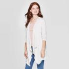 Women's Striped Long Sleeve Open Front Cardigan - Knox Rose Cream (ivory)