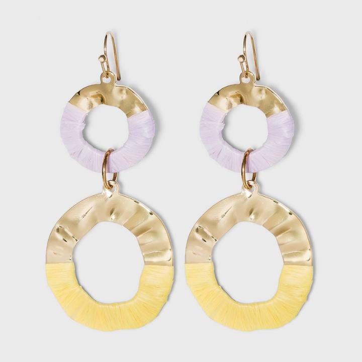 Gold Molten Metal Wrapped Drop Earrings - A New Day