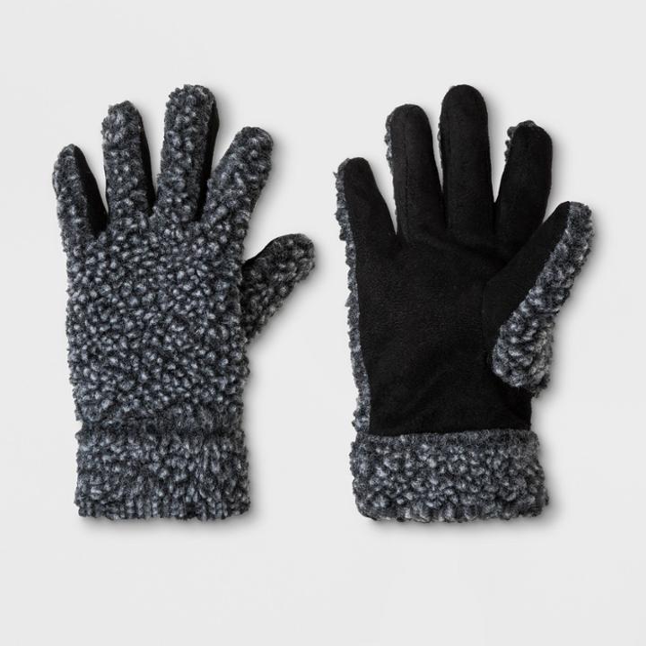 Boys' Frosted Sherpa Gloves - Cat & Jack Gray One