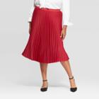 Women's Plus Size High-rise Pleated Skirt - A New Day Red X, Women's