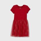 Girls' Short Sleeve Cozy Tulle Dress - Cat & Jack Red