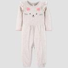 Baby Girls' Kitty Jumpsuit - Just One You Made By Carter's Pink/gray Newborn, Girl's
