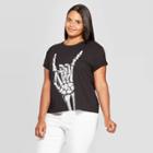 Zoe+liv Women's Skeleton Bones Plus Size Short Sleeve Graphic T-shirt (juniors') - Black