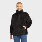 Women's High Pile Fleece 1/2 Zip Pullover - Joylab Black