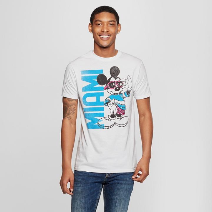Men's Mickey Mouse Miami Graphic T-shirt - White