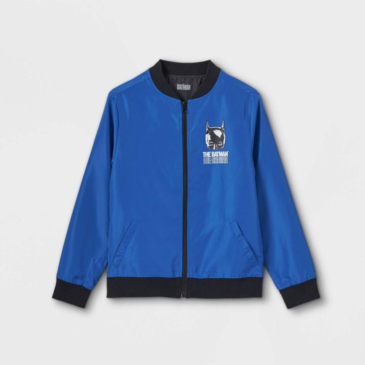 Warner Bros. Boys' Marvel Batman Bomber Jacket - Blue