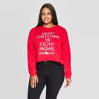 Freeze Women's Home Alone Plus Size Long Sleeve Graphic Sweatshirt (juniors') - Red