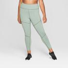 Target Women's Plus Size Performance High-waisted 7/8 Mini Striped Leggings - Joylab Olive Green Heather