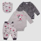 Mickey Mouse & Friends Baby Boys' 4pc Disney Mickey Mouse Rompers - Heather Gray Newborn, Boy's